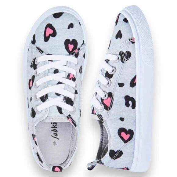 Fabkids - Girls Leopard Heart Sneakers- Size 13 - Picture 4 of 8
